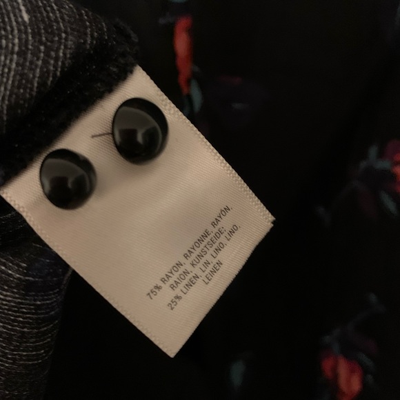 Maeve Anthropologie NWT Blouse Black Floral Rose Boho Flowy - Picture 7 of 8